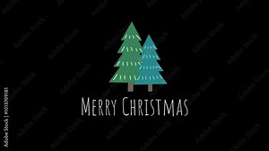 Merry Christmas animation text for social media template. 4K Video motion graphic animation