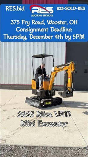 2025 Miva VA13 Mini Excavator #RES #ConsignmentAuction #EquipmentAuction #ConstructionEquipment #AG