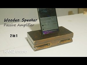 Handmade wooden speaker phone passive amplifier & storage 2 in 1