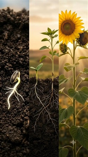 The Complete Life Cycle of a Sunflower 🌱 | Seed to Fruit in 4K #shorts #nature #sunflower