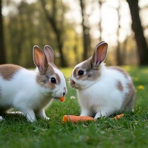Cute rabbits eating carrot #cute #animallife #animals #wildlifeentertainment #rabbits