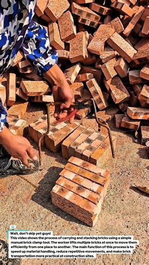 Manual Brick Carrying Process | Simple Construction Tool Technique.
