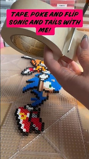 Sonic and Tails Perler Bead ASMR🎤 #shorts #asmr #sonic