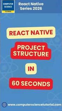 React Native Project Structure in 60 Seconds #react #reactnative #coding #programming