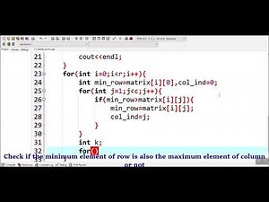 How to find saddle point in a matrix in C++