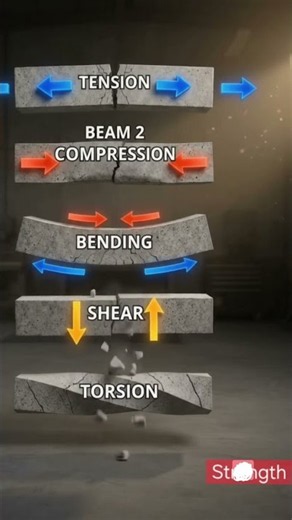 What Happens Inside a Concrete Beam Under Load? | Tension, Compression & Bending Explained