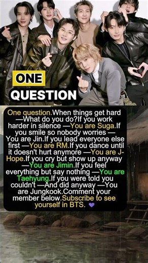 Which BTS Member Are You Based On One Question #kpop #bts #btsarmy #btsshorts
