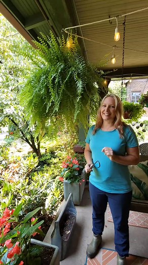 There are tons of ways to prevent birds from nesting. This simple trick is one that has worked for me every time. We made a video for HGTV highlighting multiple ways of keeping birds 🐦 away from porch plants because everyone has their own technique. What trick do you like to use? #babybirdsnest #birdseason #ferns