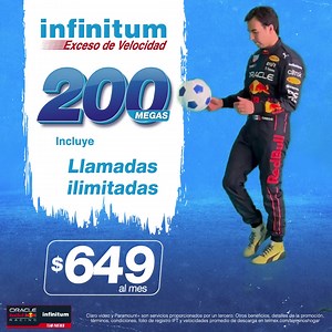 Que no te saquen tarjeta roja! Vente ya a Infinitum, la mejor red de Fibra Óptica ⚽ ✨ Contrata el nuevo Paquete con 200 Megas de velocidad ⚡, llamadas ilimitadas 📞 y Claro video con Paramount 🎞 | Infinitum