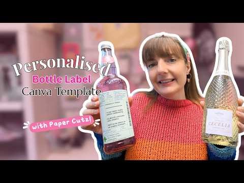 Personalised Wine Bottle Labels | Free Canva Template + Print & Cut Tutorial with Paper Cutz