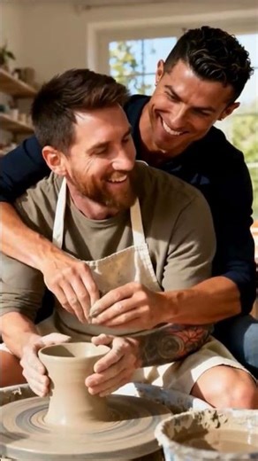 Ronaldo and Messi making Clay pot #cr7 #messi #cr7shorts