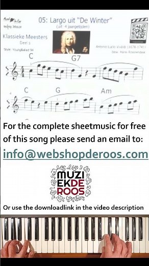 KM2 05 Largo uit De Winter Vivaldi #shorts #keyboard #yamaha #sheetmusic #music #keyboardlessons