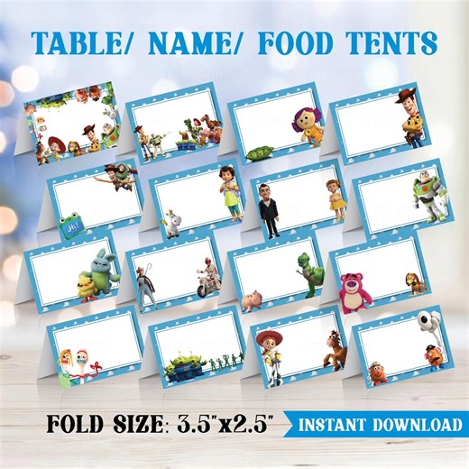 Digital Toy Story Labels, Food Tent, Table Name Card - Instant Download - Etsy