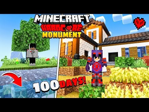 I Spend 100 Days On Ocean Monument Island In Minecraft Hardcore Bedrock Edition.