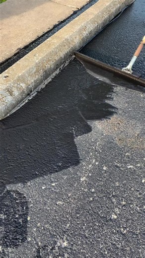 Curb Trimming Before Spraying Asphalt