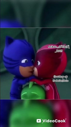 Kiss scenes of Catboy and Owlette and Gekko and Luna Girl #catlette #lunakko #pjmasks #edit #shorts