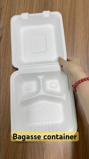 Clamshell Containers, 100 Disposable Take Out Boxes - 3 Compartments,For Salads #bagasseproducts