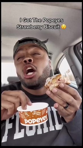 Strawberry Biscuits with Spicy Tenders?!? #food #foodie #snacks #popeyes #chicken | Stefan Johnson Voice Overs