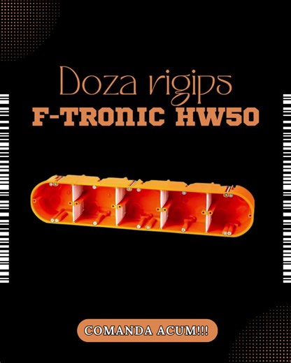 Doza rigips cu 5 Module, cu separator, F-Tronic HW50, A63 mm - www.etd-group.ro #electrica #romania #tablourielectrice #sigurante #fyp