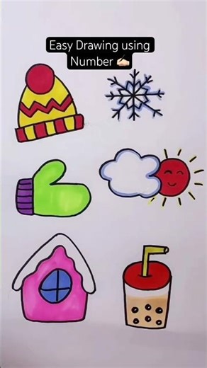 Easy Drawing Using Number✍🏻|#kidslearning #ytshorts #trending #kids