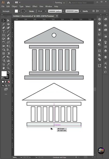 How to Draw a Building in Adobe Illustrator 🤯 #adobeillustrator #tutorial #drawing