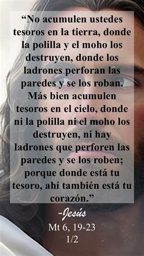 Evangelio de hoy 19 6 26. "El Verdadero Tesoro y la Lámpara del Cuerpo"