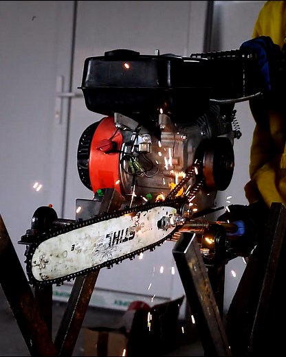 291K views · 412 reactions | Homemade 200cc Chainsaw with Stand for Cutting Wood | DIY & Crafts | Facebook