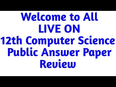 12th std Computer science Public exam scan copy