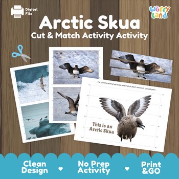 Arctic Skua Cut and Match Activity | Winter Animals Fine Motor Center Puzzles
