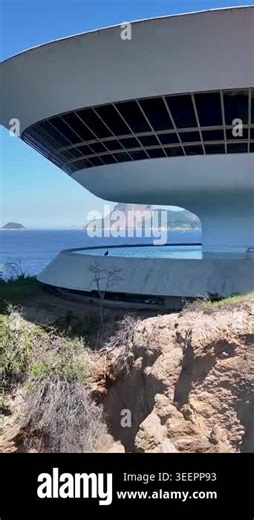 Niteroi Contemporary Art Museum In Niteroi In Rio De Janeiro Brazil. Futuristic Building. Downtown District. Sugarloaf Mountain. Niteroi Contemporary Art Museum In Rio De Janeiro Brazil Stock Video Footage - Alamy