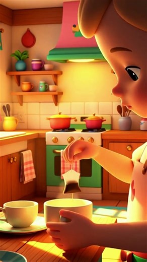 Little Chef Makes Tea for Mom ☕💛 | Cute Baby Cooking | Little Chef World
