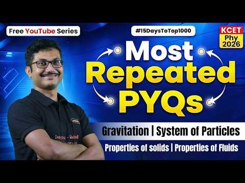 😱 KCET Physics LIVE PYQs | 4 Chapters in One Shot 💯 #15DaysToTop1000 #15dayschallenge #kcet2026