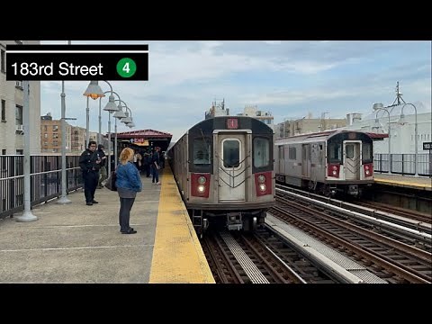 MTA Subway: IRT Jerome Avenue Line | (4) Train Action at 183rd Street