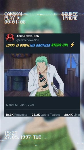 When Luffy needs him most, he appears. ⚡🏴‍☠️"#OnePiece #Sabo #Luffy #StrawHats #Zoro #OnePieceEdit