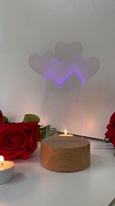 3D Valentines Day Greeting LED Acrylic Lamp Optical Illusion Vector File CNC and Laser Cutting | Instant Download - Etsy