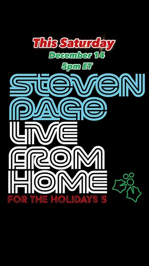It’s the Fifth Annual Steven Page Live From Home For The Holidays show and it’ll be on Zoom this Saturday at 5pm ET. Hanukkah songs, Christmas songs, solo songs, BNL songs, good times! Ticket link in my stories or just head over to my website to grab one. | Steven Page
