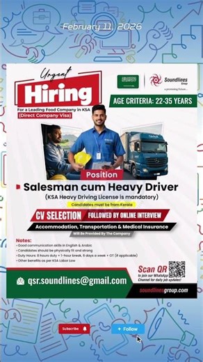 salesman jobs saudi | heavy driver jobs saudi | #shorts #gulfjobs #yallajobs