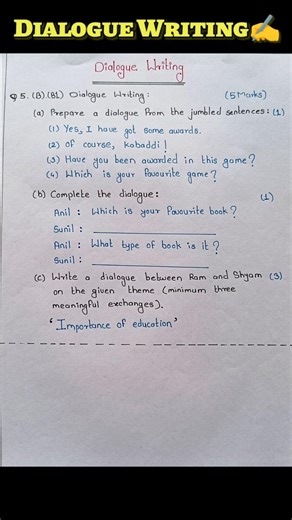 🎯Class 10th | Dialogue writing in English | English Dialogue Writing✍️ #shorts