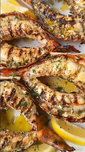 Grilled Lobsta Tails! Full recipe on my site! #seafood #grilled #lobstertails #lobster #food #bbq