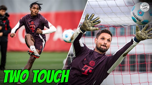 Wer nicht trifft, scheidet aus! 😁⚽ Die Two-Touch-Challenge im Training. 💥 | FC Bayern München