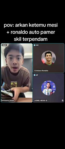Arkan ketemu Messi dan Ronaldo pov tipis-tipis — momen viral