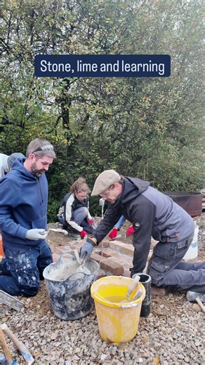Our Eight-Day Practical Course in traditional masonry is officially underway! Over two weeks, learners are getting hands-on experience with lime, kiln building, repairs, banker work, and arch construction, all guided by heritage master stonemason Olly Coe in collaboration with Canolfan Tywi Centre This immersive course is designed for those with some stone or lime work experience who are ready to take their craft to the next level. We’re proud to support the growth of local heritage skills and k