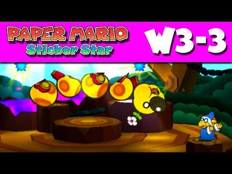 Paper Mario Sticker Star - Gameplay Walkthrough World 3-3 - Wiggler's Tree House (Nintendo 3DS)
