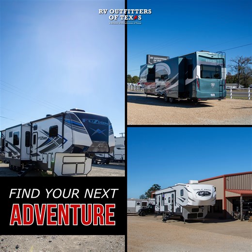 Find Your Next Adventure ✨ From cozy travel trailers to spacious fifth wheels, we’ve got the right RV for every kind of traveler. Start your journey today with RV Outfitters of Texas!  2631 NW Stallings Dr. Nacogdoches, TX 75964  936-305-5335 #RVsForSale #RVOutfittersOfTexas #AdventureAwaits #RVLife #TexasRVDealer | RV Outfitters of Texas | Facebook