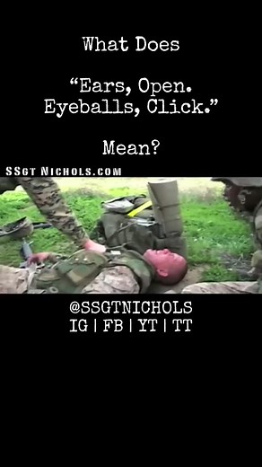 What does “Ears, Open. Eyeballs, Click” mean? #ssgtnichols #fyp #fypmilitary #usmc #marine #marines #marinecorps #mcrd #mcrdsandiego #mcrdparrisisland #recruittraining #di #drillinstructor #drillinstructors #bootcamp #military #militarylife #militarytiktok #soldier #army #salior #navy #airman #airforce #coastie #coastguard #guardians #spaceforce #leader #leaders #leadership #veteran #veterans #servicemembers #armedforces #militarytraining #militaryeducation #militaryveteran