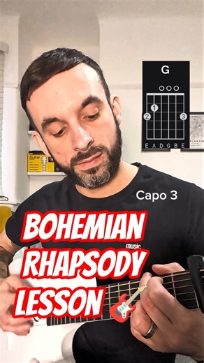 Bohemian Rhapsody Guitar Chords 🎸 #guitarshort #bohemianrhapsody