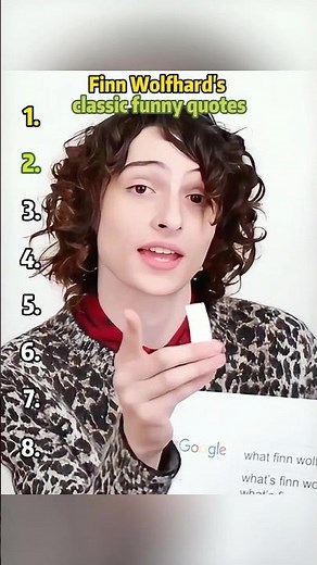 Finn Wolfhard's classic funny quotes.#funny#FinnWolfhard#celebrity#foryou