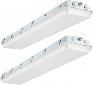 DAKASON 4FT LED Vapor Tight Lights, 4-Foot Vapor Proof Lighting Fixture 120/100/80W Selectable, IP65 Waterproof Linear Walk-in Cooler Light, AC120-277V Vapor Shop Light for Carport, Freezer, 2Pack