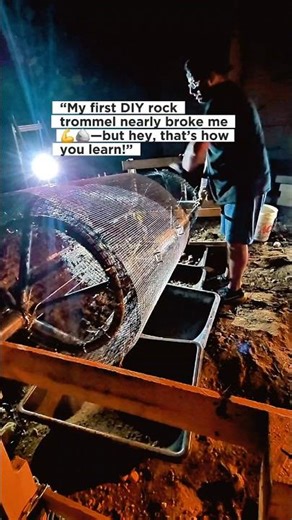 “My first DIY rock trommel nearly broke me 💪🪨—but hey, that’s how you learn! #DoYouDIY”