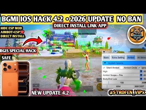 BGMI 4.2 iOS Hack Latest 2026 | Safe For Main Id | DIRECT INSTALL SKIN HACK BGMI WINIOS 4.2 ZERO